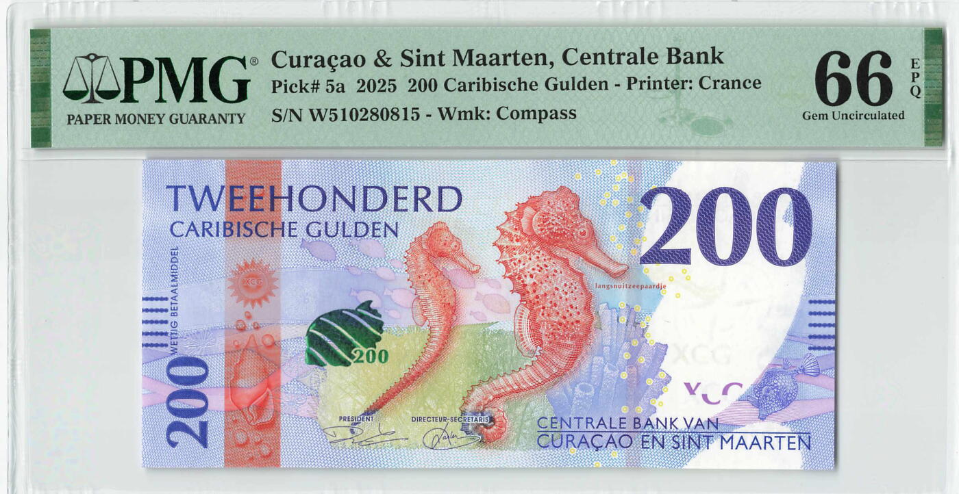 小福收藏拍卖第196期 评级币精选场 本期有68分倒置号布隆迪世界最大纸币 泰国69年10铢纪念钞0A冠百位倒置号  文莱06年500吉令特首年首冠 丹麦经典大松鼠 俄罗斯 玻利维亚 东加勒比 亚美尼亚等多国精美高分珍稀老钞精品纸币 库拉索和圣马丁 2025年 200盾 最高值少见 无47 精美 PMG66 EPQ