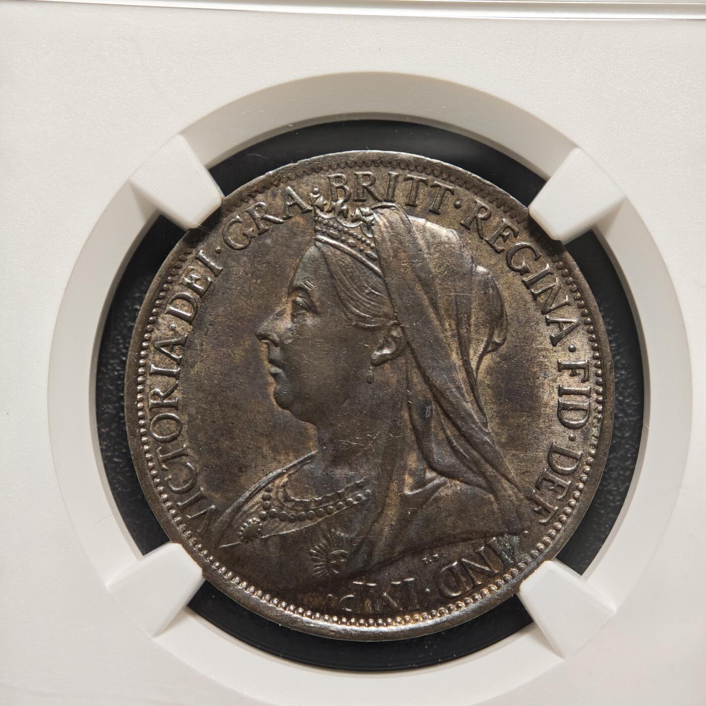 【德藏】世界币章拍卖第155期（拍品征集中~欢迎藏友联系） 1900年 英国1便士铜币 NGC AU58BN 状态非常好