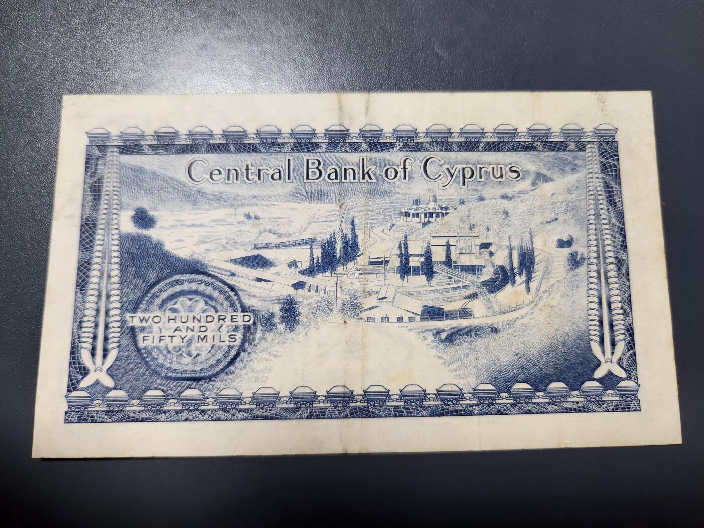 11月28号晚上8点 外国纸币自动截拍第64场 塞浦路斯 纸币 1964年版 250米尔  初版稀少 美品