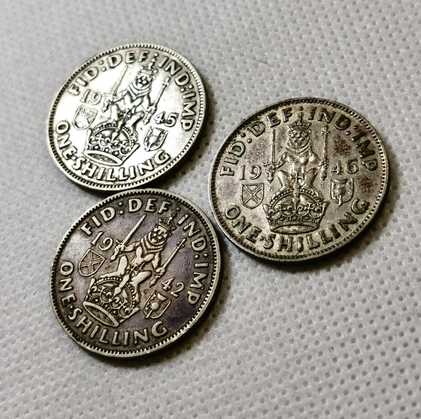 甄臻铺-世界币章拍卖（第40期）送拍享返佣金等优惠多多 英国乔治六世1先令3枚 苏格兰版