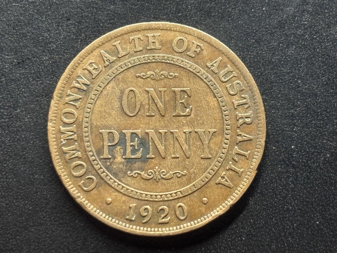 邮泉阁限时拍卖第三十七场 英国殖民地、属地硬币专场（硬币在国外。请付邮费6元。） 澳大利亚1920年1便士