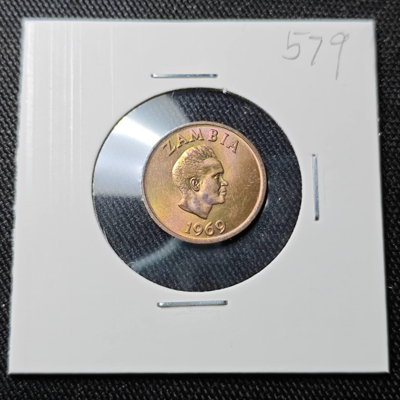 KK钱币收藏小铺 （套币 好品/批量散币 银币）专场  2月预留时间 周末发货  1969乌干达1恩韦铜币 带彩漂亮