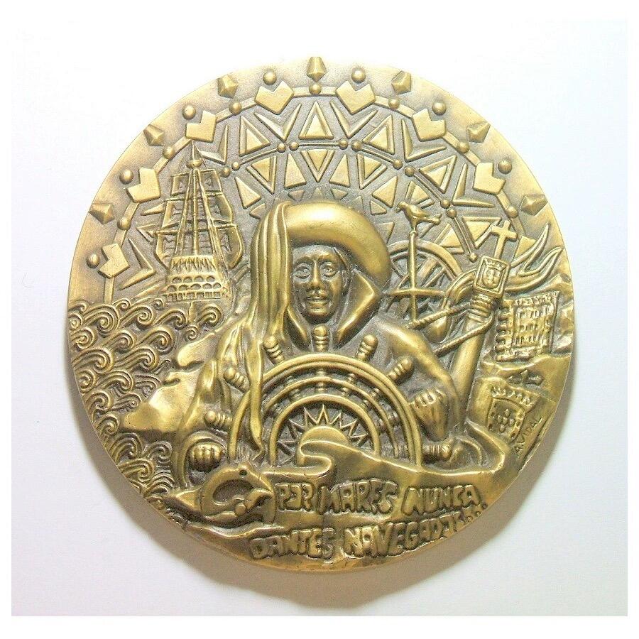 【艺术】葡萄牙艺术大章 大航海之父恩里克王子 高浮雕精制巨型大铜章 90MM 313克