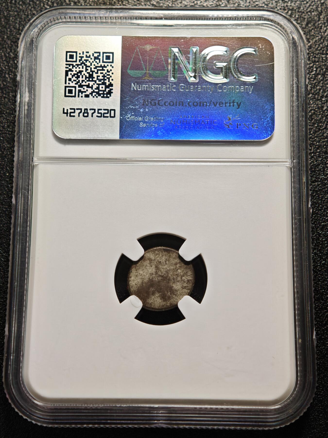 【德藏】世界币章拍卖第155期（拍品征集中~欢迎藏友联系） 1600-1860年 柬埔寨小鸟打制银币 NGC AU55 图案立体感十足