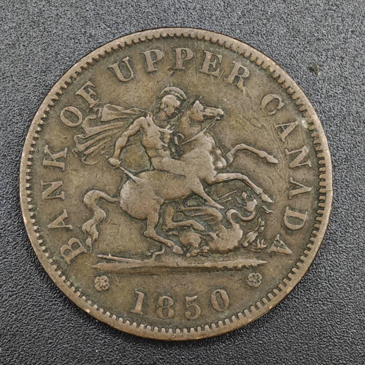 【淘币小摊】实时拍第八百一十拍   散币场   满百包邮可预留二周 每周一统一发货   上加拿大1850年马剑一便士铜币代币