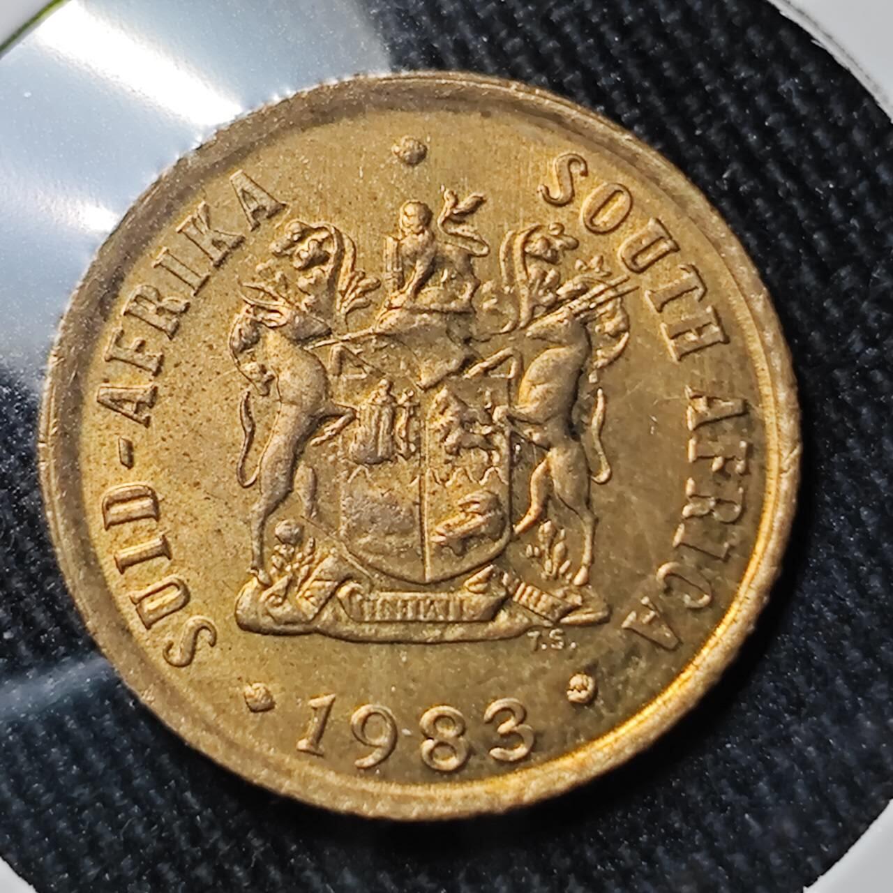 KK钱币收藏小铺 （套币 好品/批量散币 银币）专场  2月预留时间 周末发货  1983南非1分铜币 好品