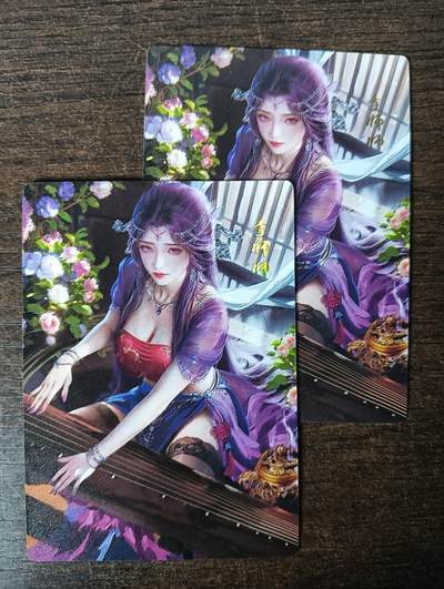花开卡拍第53期（12月28号周日截拍，品控勿拍!!!拍品不寄存，运费5元，自制卡难免瑕疵，可能存在轻微撞角爆边等出厂瑕疵，品控介意勿拍！） - 星宿卡牌 媚玄鉴 李师师普卡2张