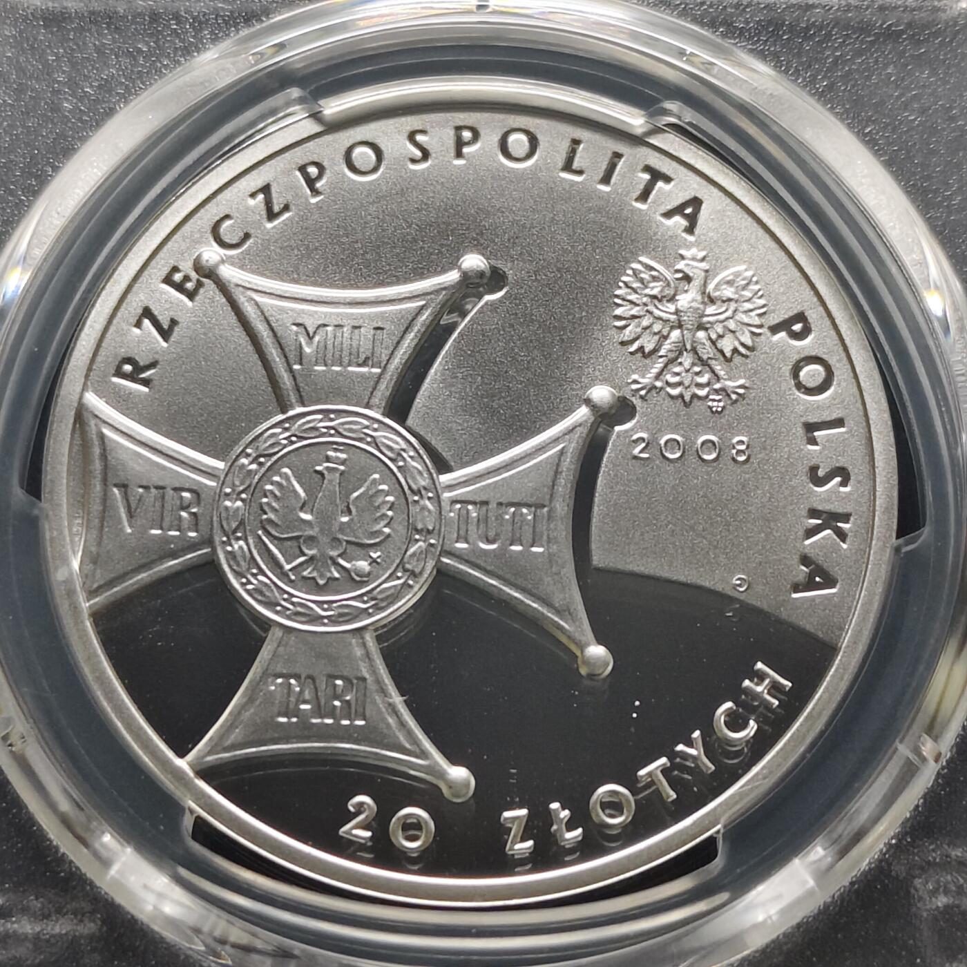 【全场包邮】纯粹捡漏拍481场（免费代拍第18场） 波兰2008年20兹洛提独立90周年克朗型精制纪念银币-PCGS PR69 DCAM