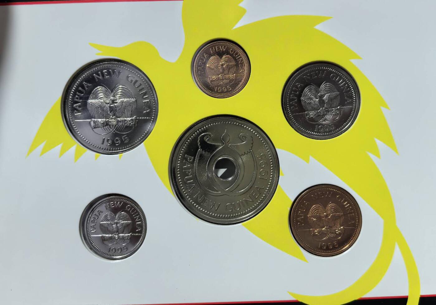 北京马甸外国币专卖第147期，外国币专场，陆续上拍，欢迎关注 1995年巴布亚新几内亚官方套装BU级6枚1套