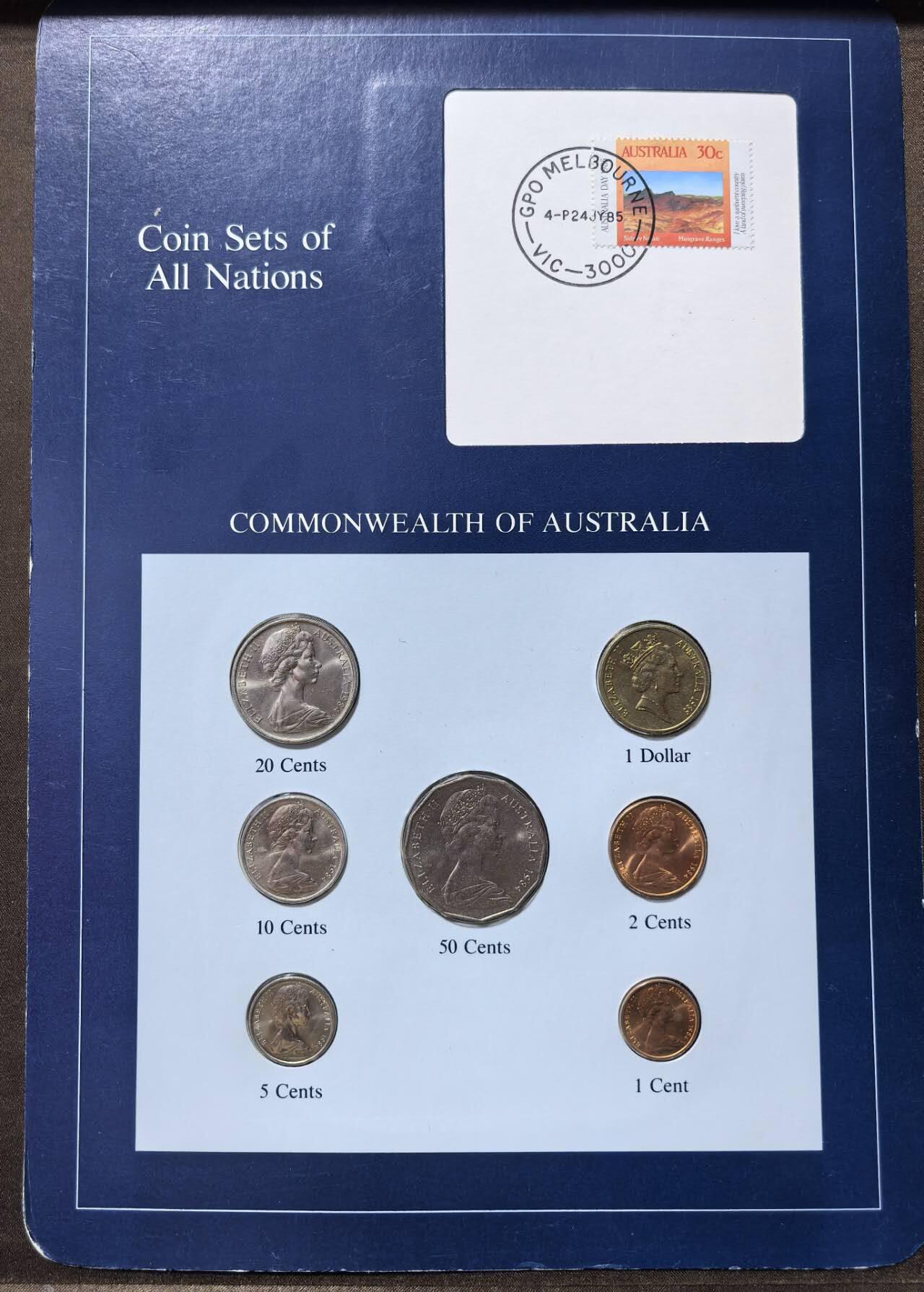 北京马甸外国币专卖第147期，外国币专场，陆续上拍，欢迎关注 福兰克林卡装：澳大利亚套币