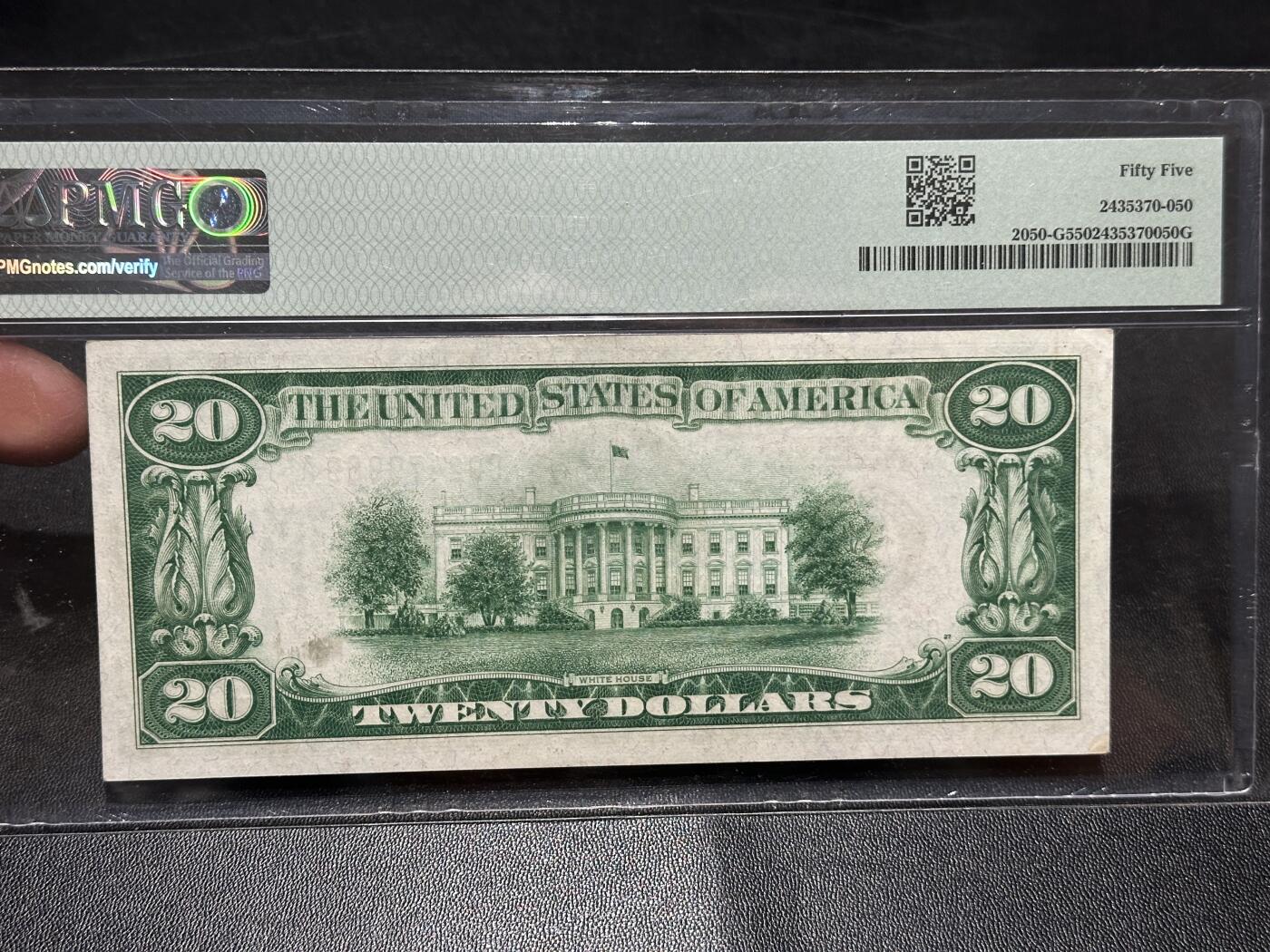 《外钞收藏家》第五百八十八期（优质场）（本平台长期征集拍品、欢迎藏友们联系合作） 1928年美国20美元 芝加哥版 PMG55