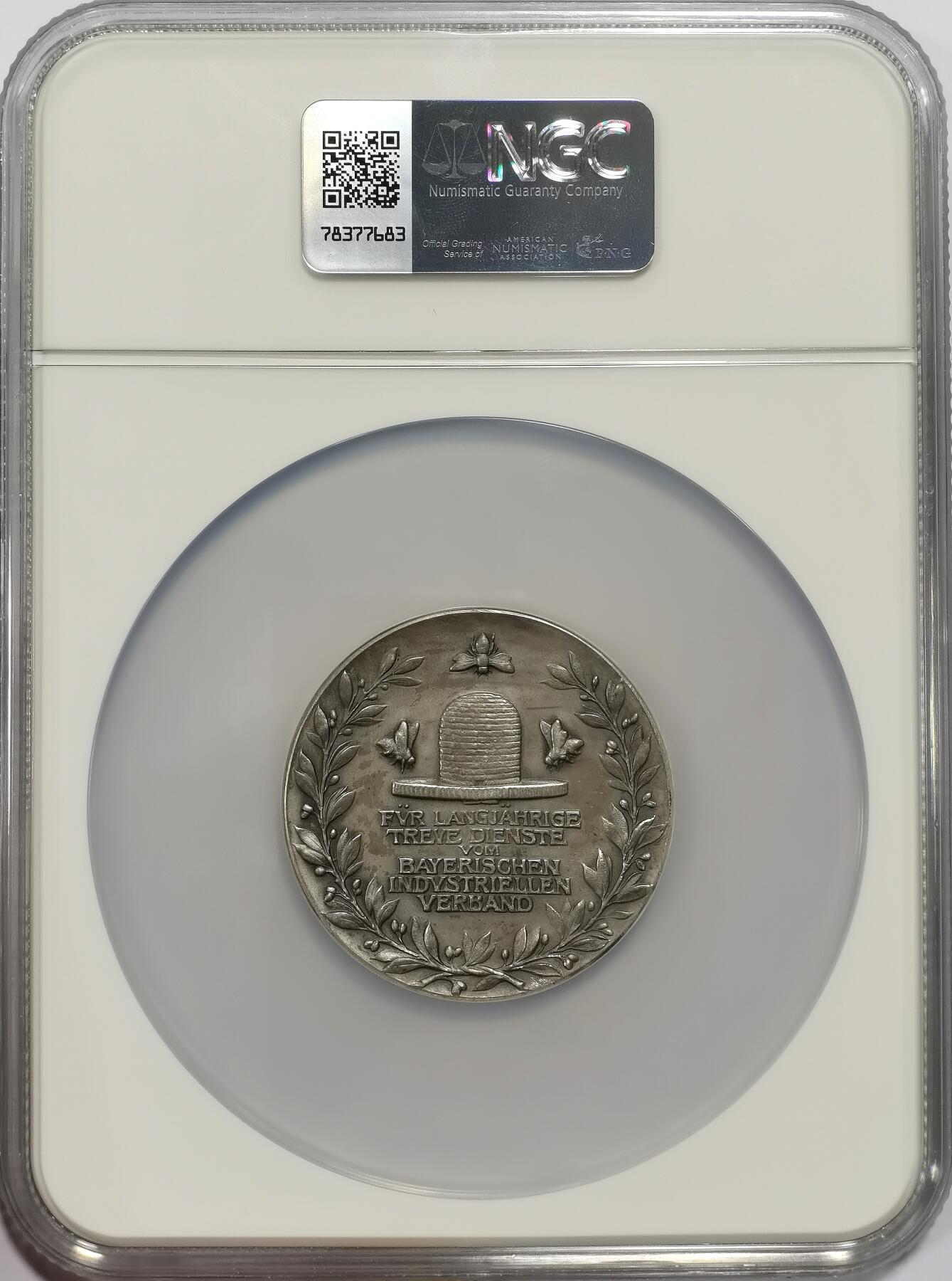 博洋堂世界钱币拍卖第149期（全场包邮） NGC MS63 德国第二帝国工业成就颁发50mm巨大银章！有玩德系的推断应该也是是第三帝国初期品种。