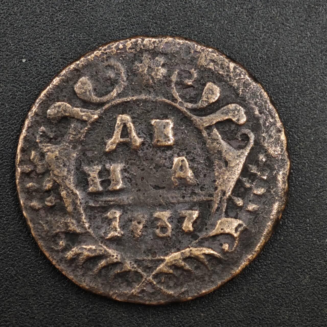 【淘币小摊】实时拍第八百一十拍   散币场   满百包邮可预留二周 每周一统一发货   沙俄1737年双头鹰1/2戈比铜币