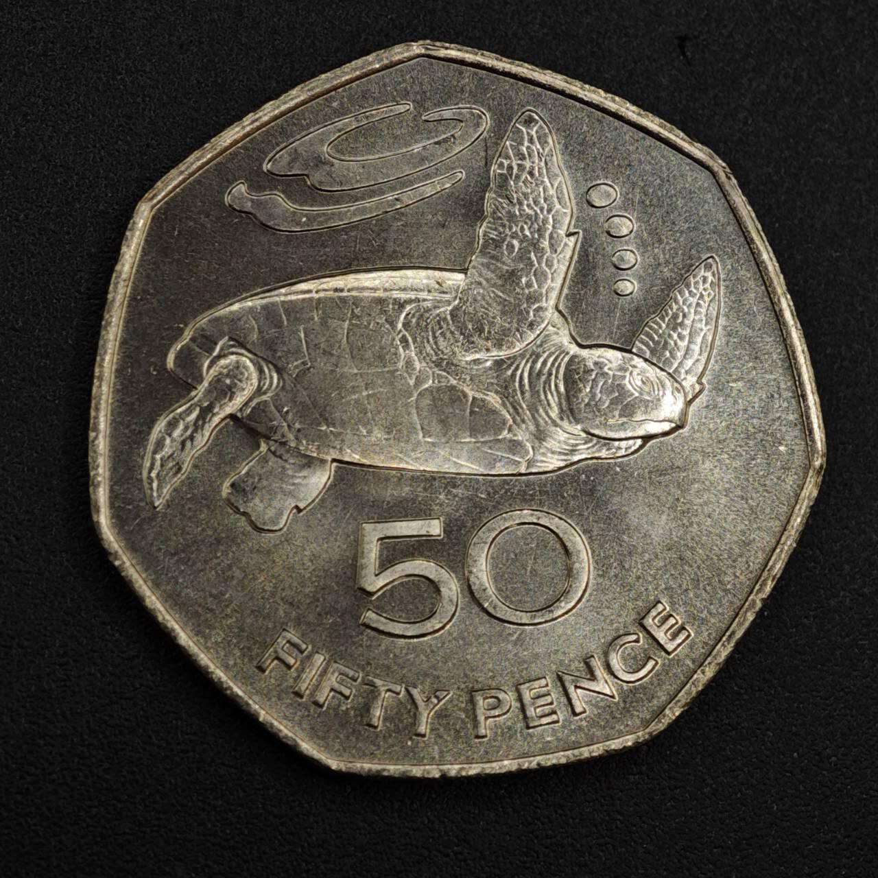 【淘币小摊】实时拍第八百一十拍   散币场   满百包邮可预留二周 每周一统一发货   圣赫勒拿1984年海龟50便士镍币