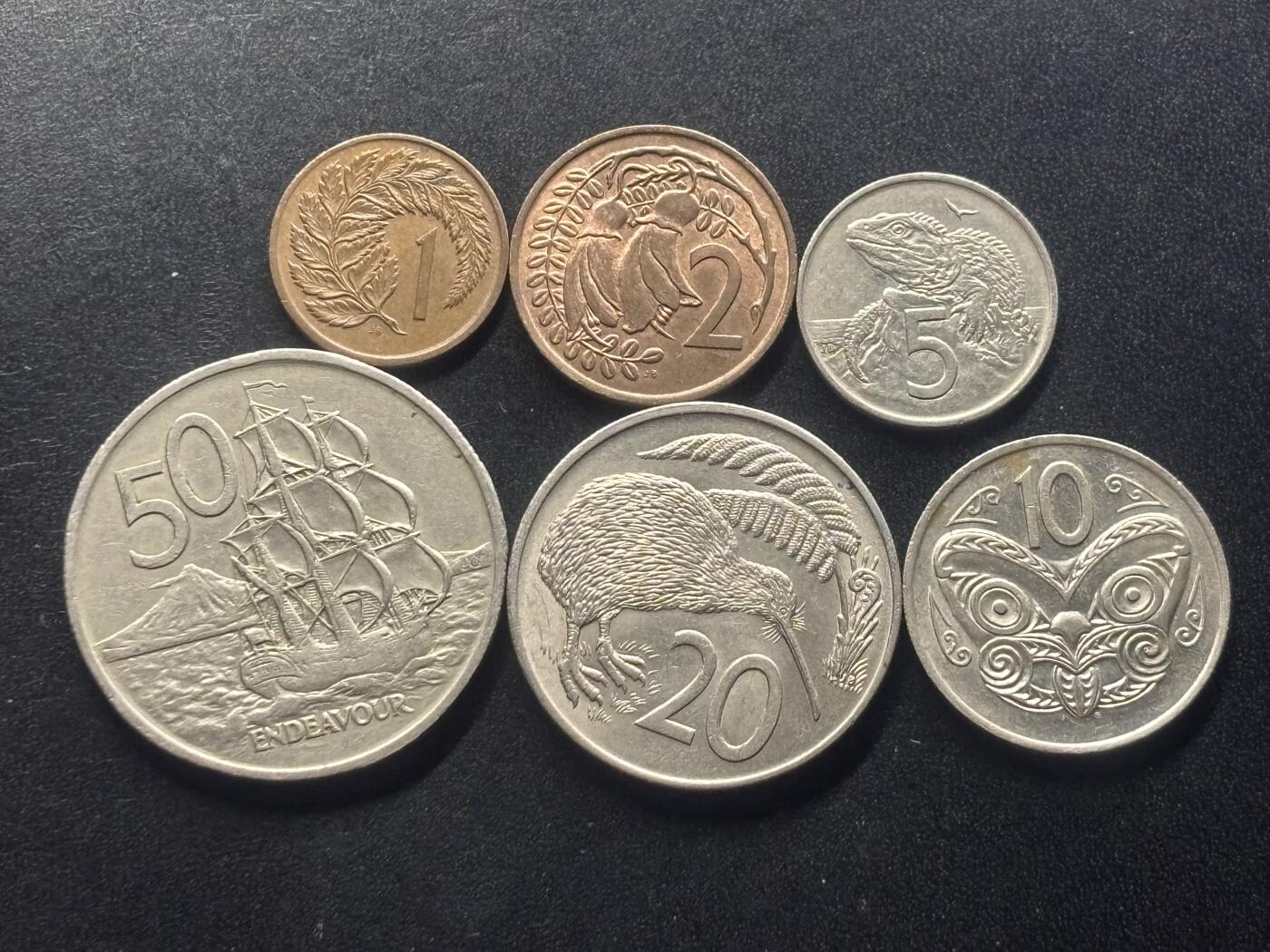 邮泉阁限时拍卖第三十七场 英国殖民地、属地硬币专场（硬币在国外。请付邮费6元。） 新西兰青年版6枚