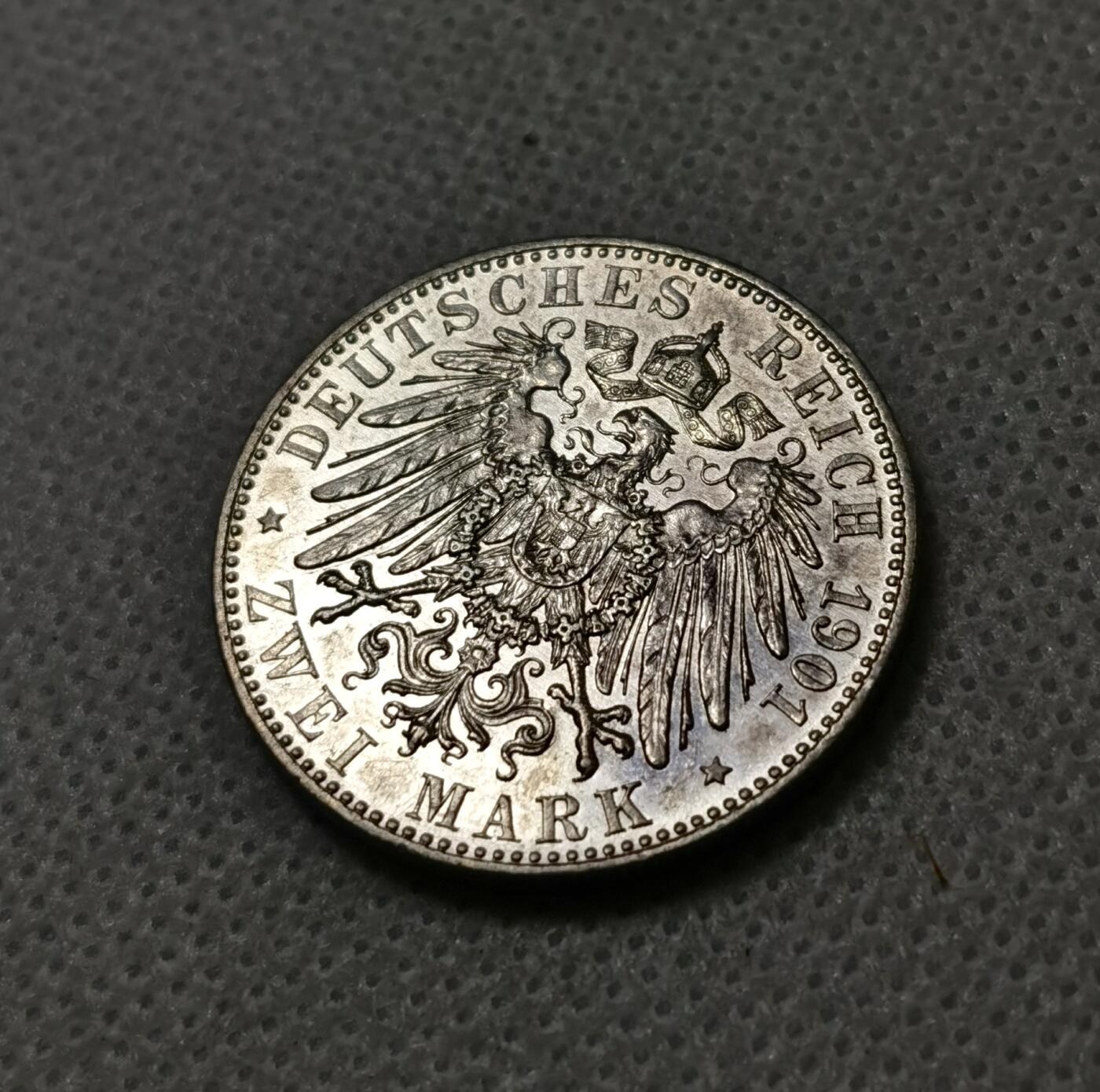 甄臻铺-世界币章拍卖（第40期）送拍享返佣金等优惠多多 1912年德国普鲁士建国200周年2马克纪念银币，细节清晰