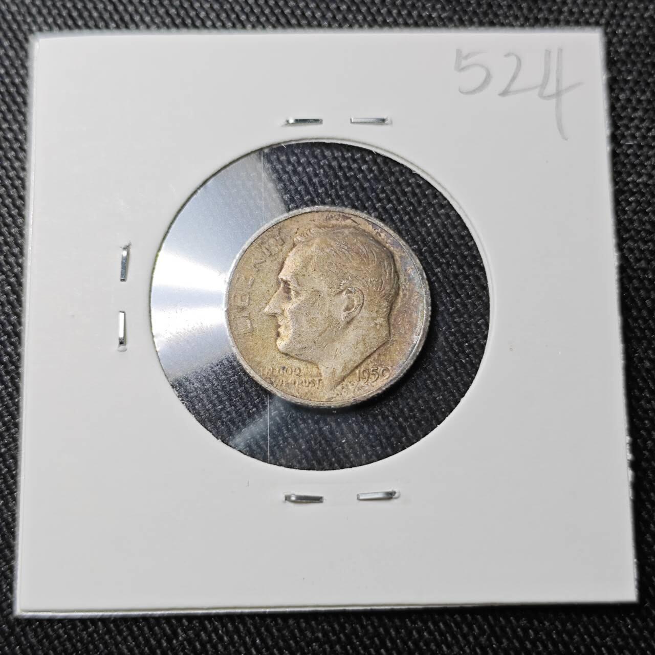 KK钱币收藏小铺 （套币 好品/批量散币 银币）专场  2月预留时间 周末发货  1950美国10分银币