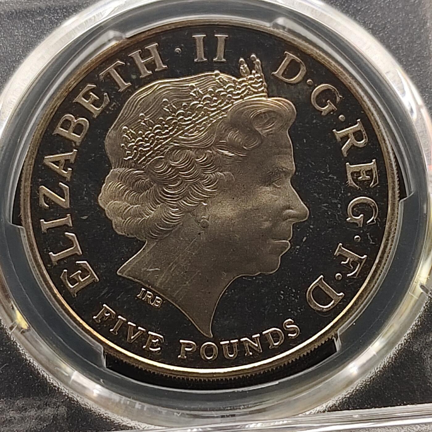 【全场包邮】纯粹捡漏拍481场（免费代拍第18场） 英国2005年5镑特拉法尔加海战200周年纳尔逊将军精制克朗型纪念币-PCGS PR67 DCAM