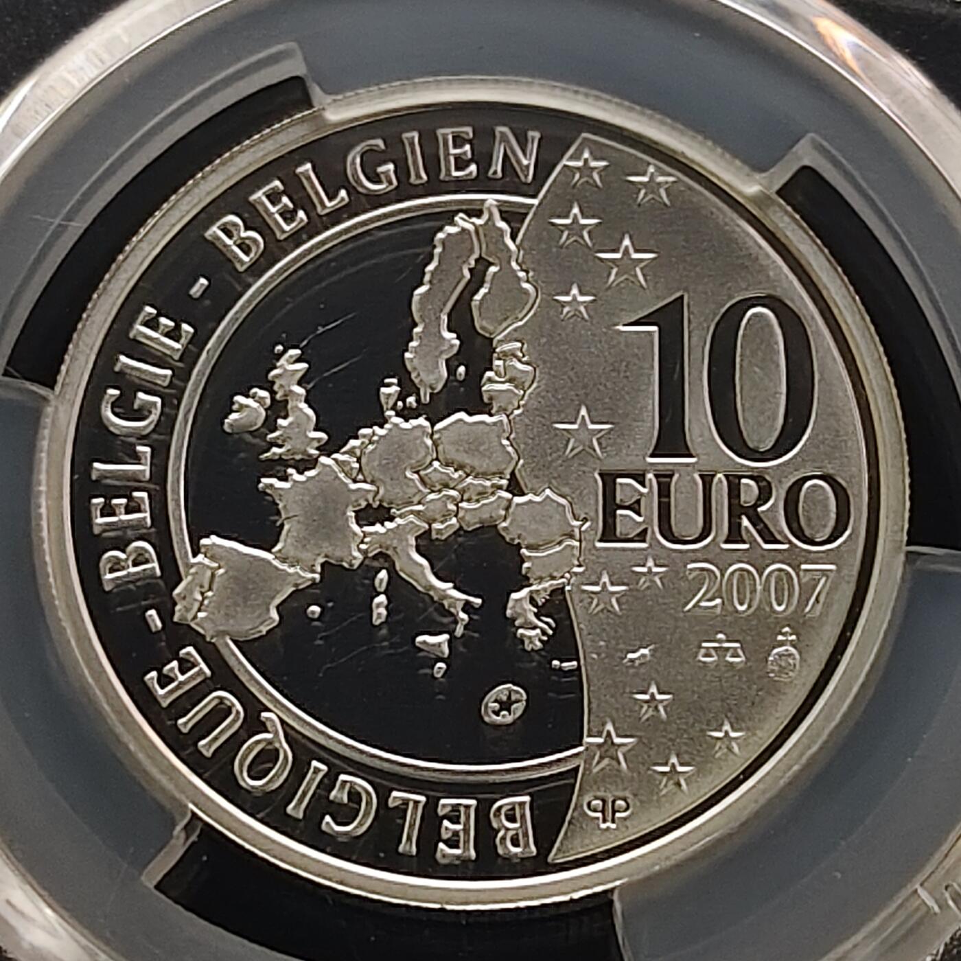 【全场包邮】纯粹捡漏拍481场（免费代拍第18场） 比利时2007年10元《罗马条约》50周年精制纪念银币-PCGS PR69 DCAM