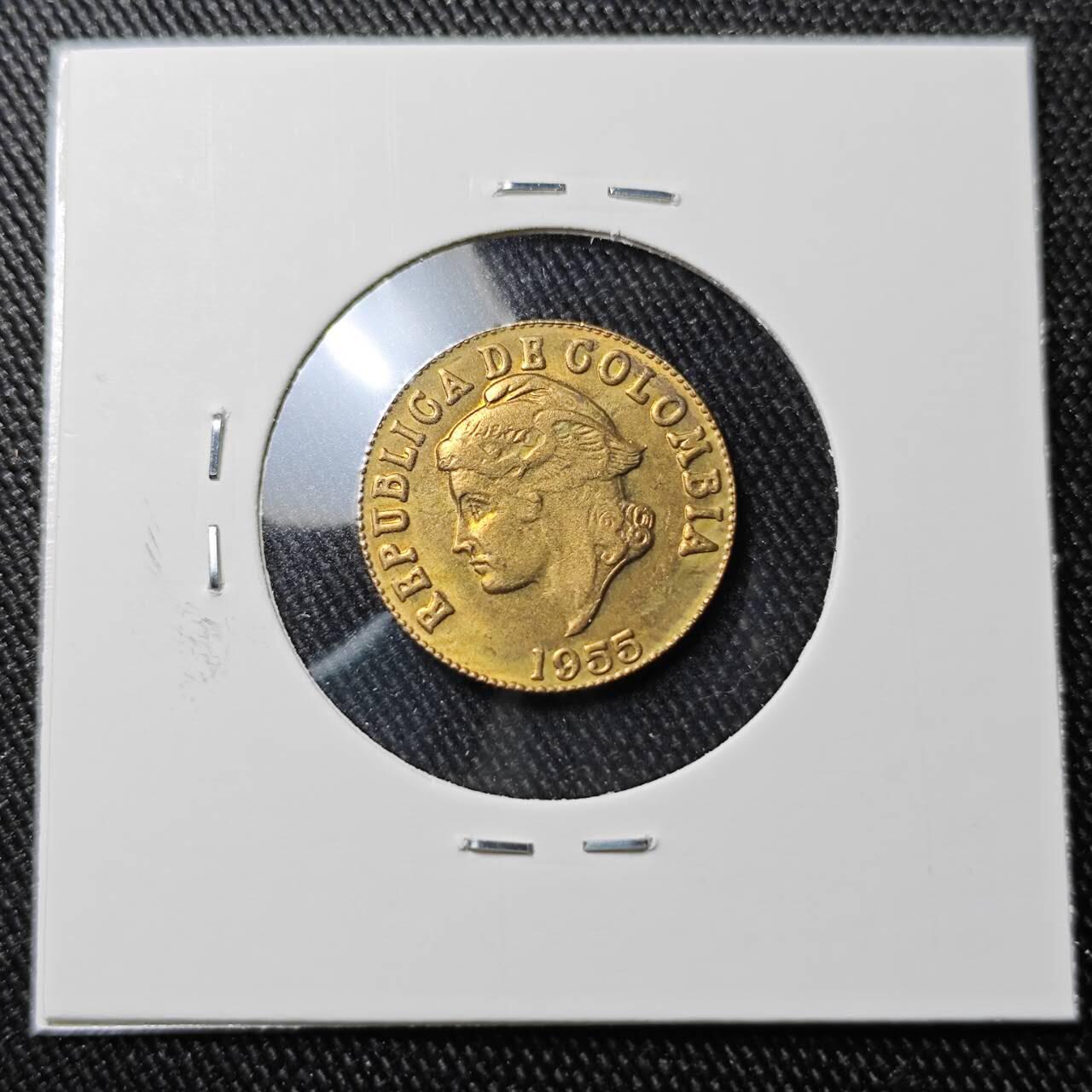 KK钱币收藏小铺 （套币 好品/批量散币 银币）专场  2月预留时间 周末发货  1955哥伦比亚2分铜币 好品