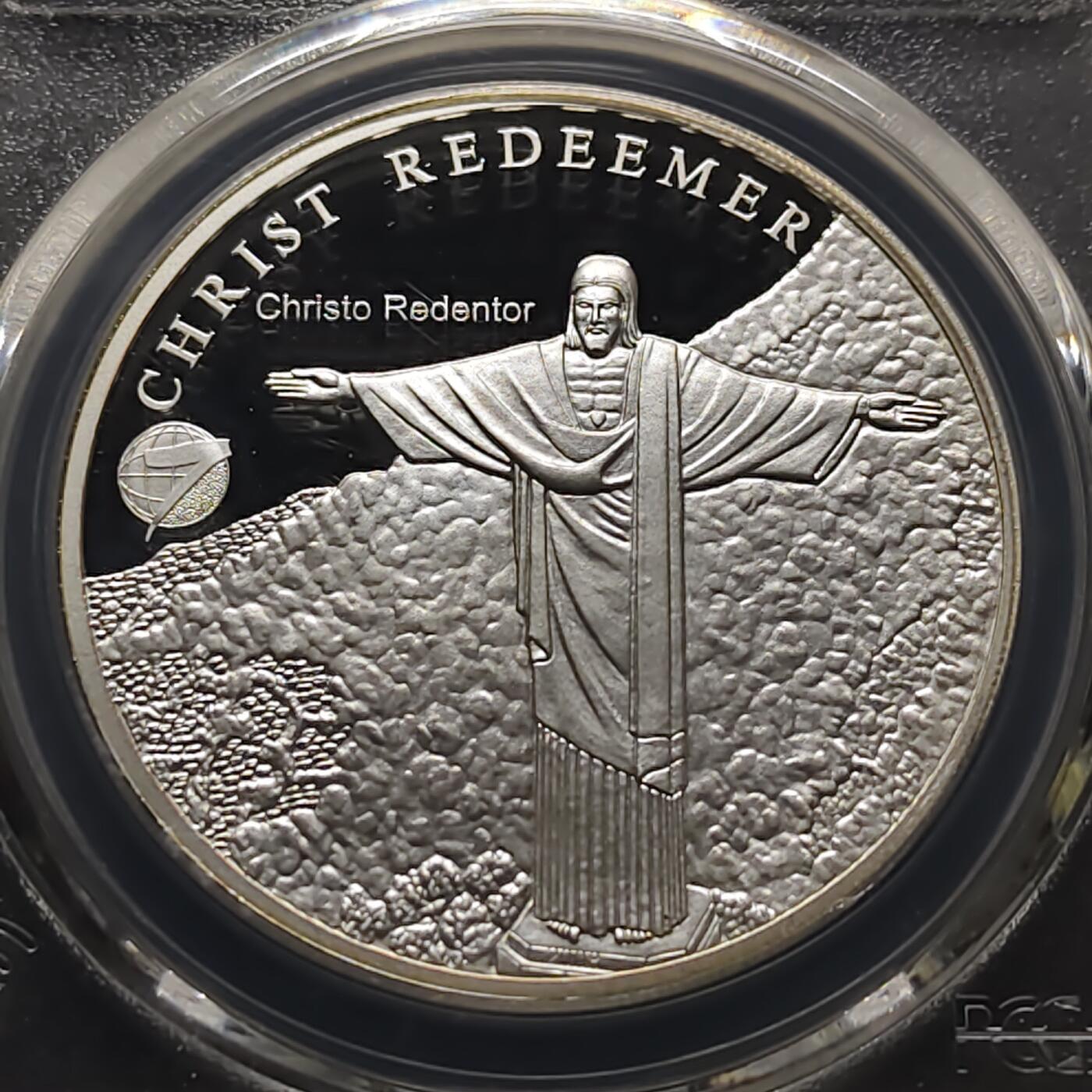 【全场包邮】纯粹捡漏拍481场（免费代拍第18场） 【少见】蒙古2008年100图格里克新七大奇迹巴西基督像精制镀银纪念币-量5000-PCGS PR68 DCAM