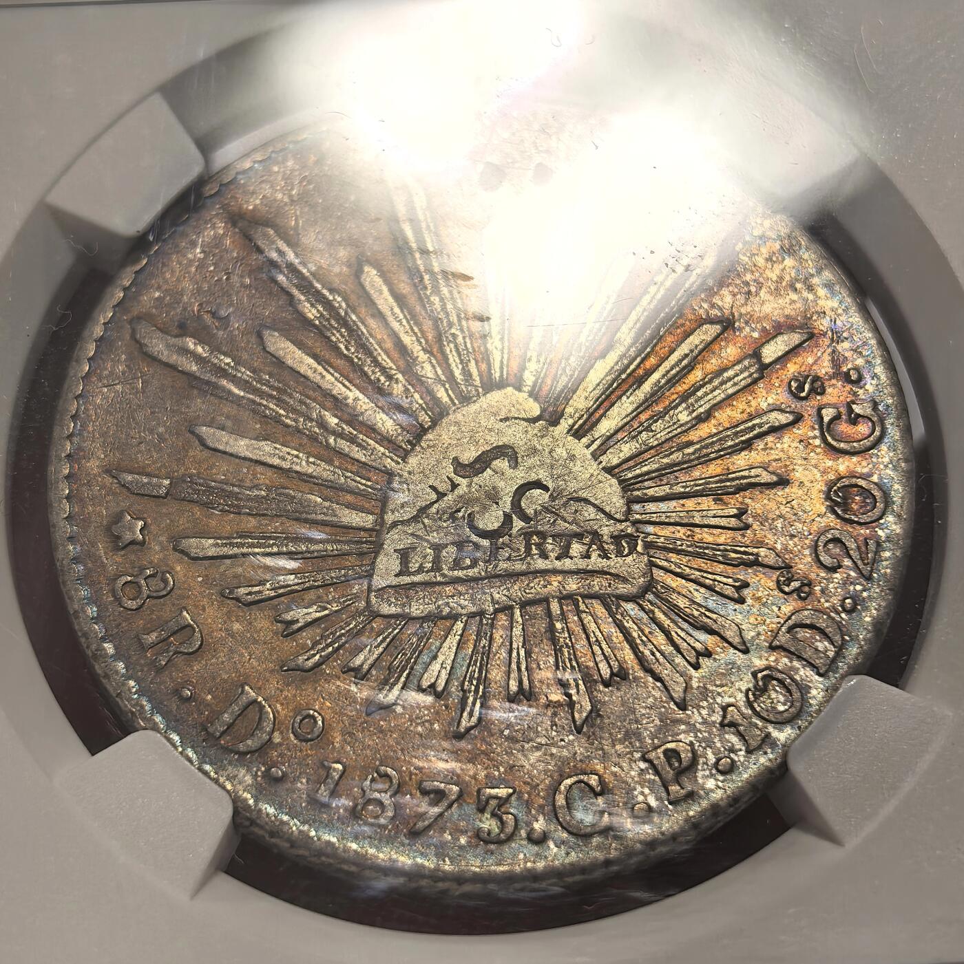 博洋堂世界钱币拍卖第149期（全场包邮） NGC VF 墨西哥花边鹰洋1873DO CP 四级币非常少见 克劳斯125美元起步