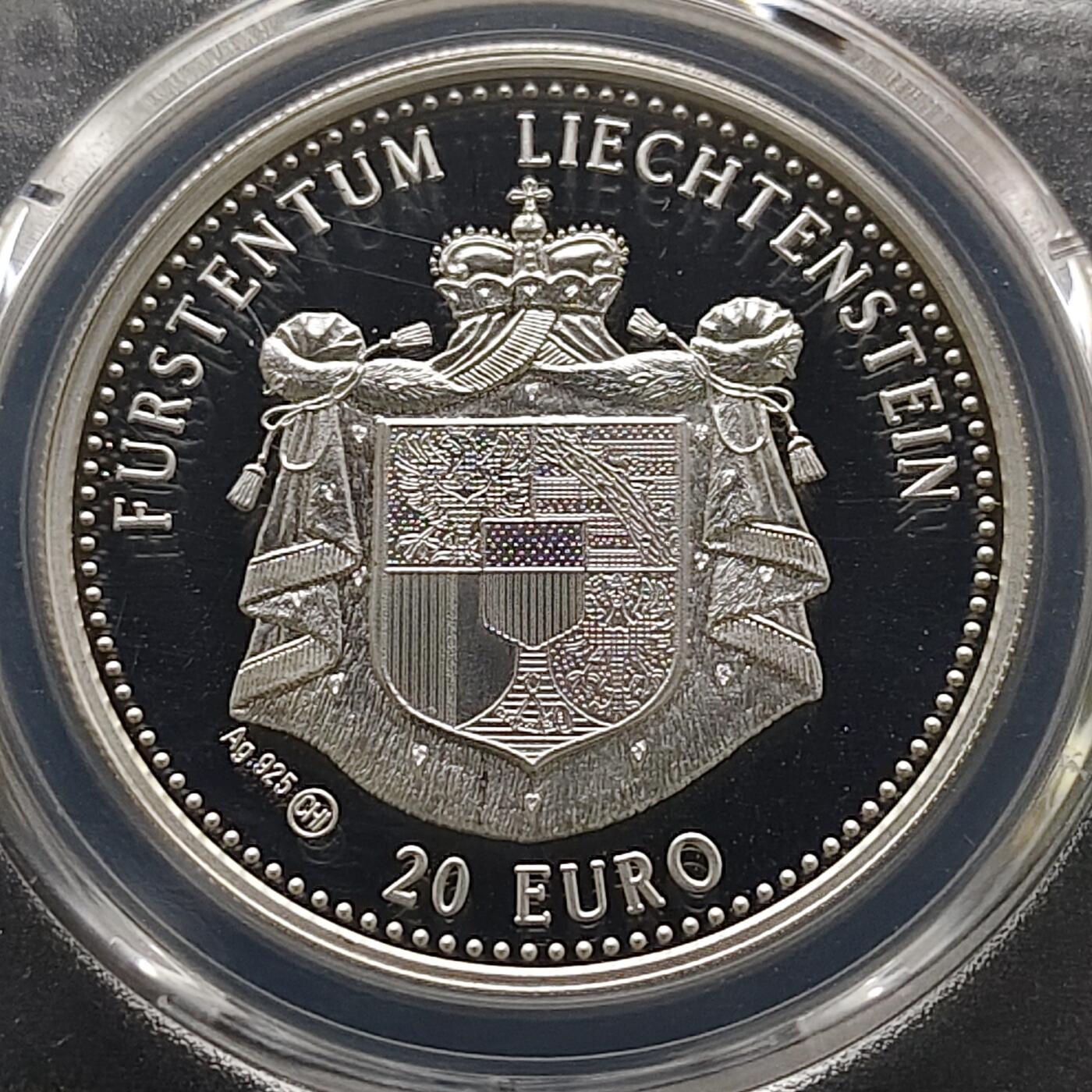 【全场包邮】纯粹捡漏拍481场（免费代拍第18场） 列支敦士登1998年20欧元海蒂精制纪念银币-PCGS PR68 DCAM