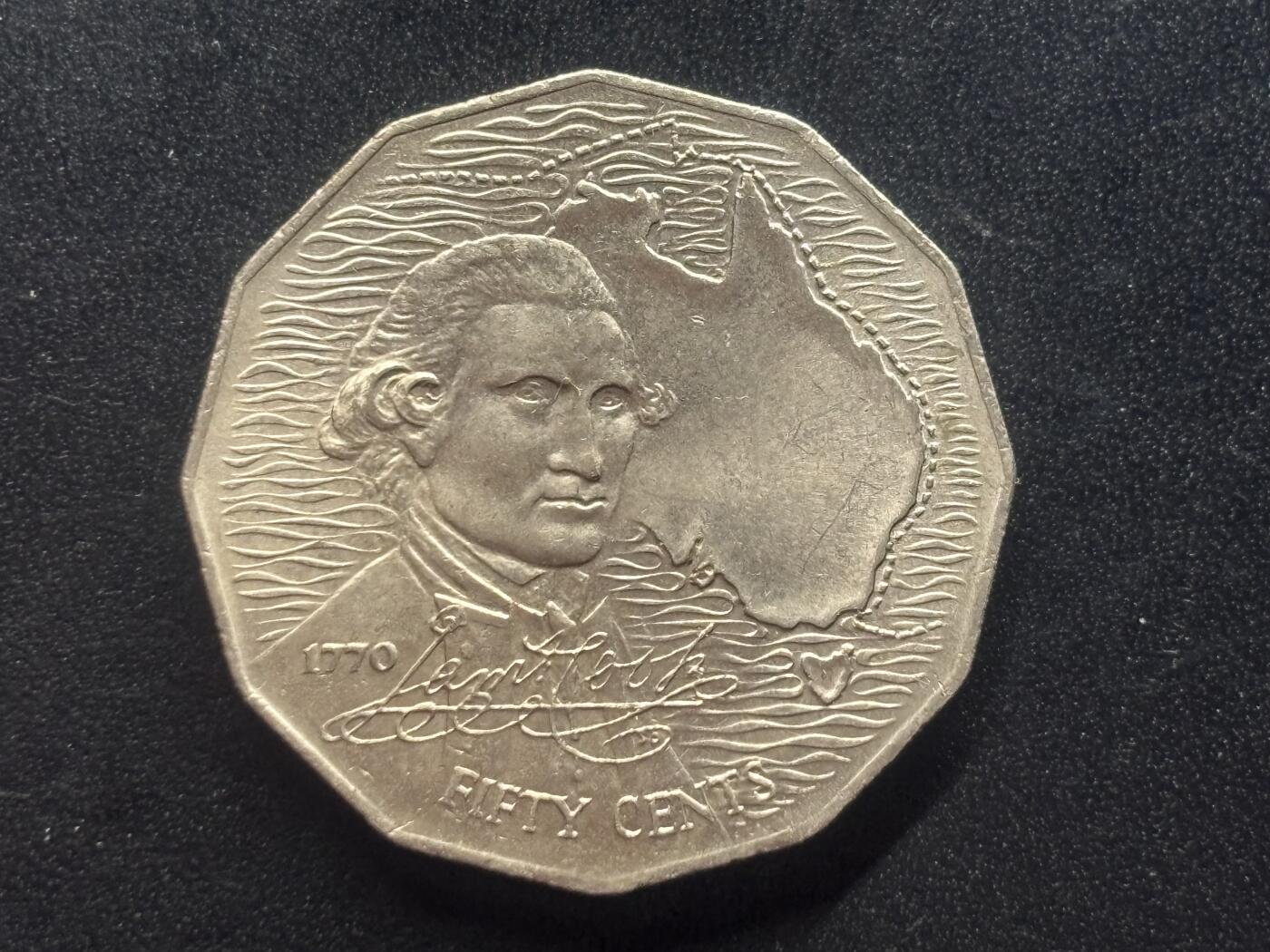 邮泉阁限时拍卖第三十七场 英国殖民地、属地硬币专场（硬币在国外。请付邮费6元。） 澳大利亚1970年50分纪念币