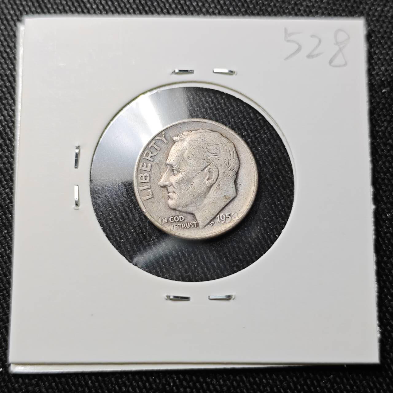 KK钱币收藏小铺 （套币 好品/批量散币 银币）专场  2月预留时间 周末发货  1958美国10分银币