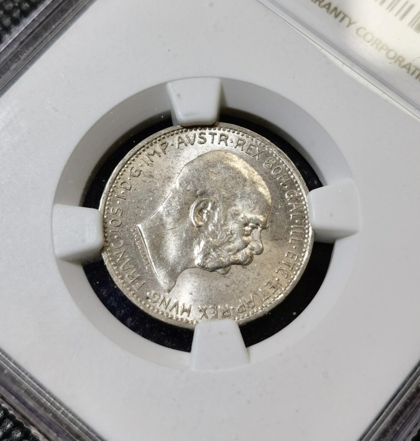 甄臻铺-世界币章拍卖（第40期）送拍享返佣金等优惠多多 NGC-MS63 奥匈帝国1915年1克朗银币