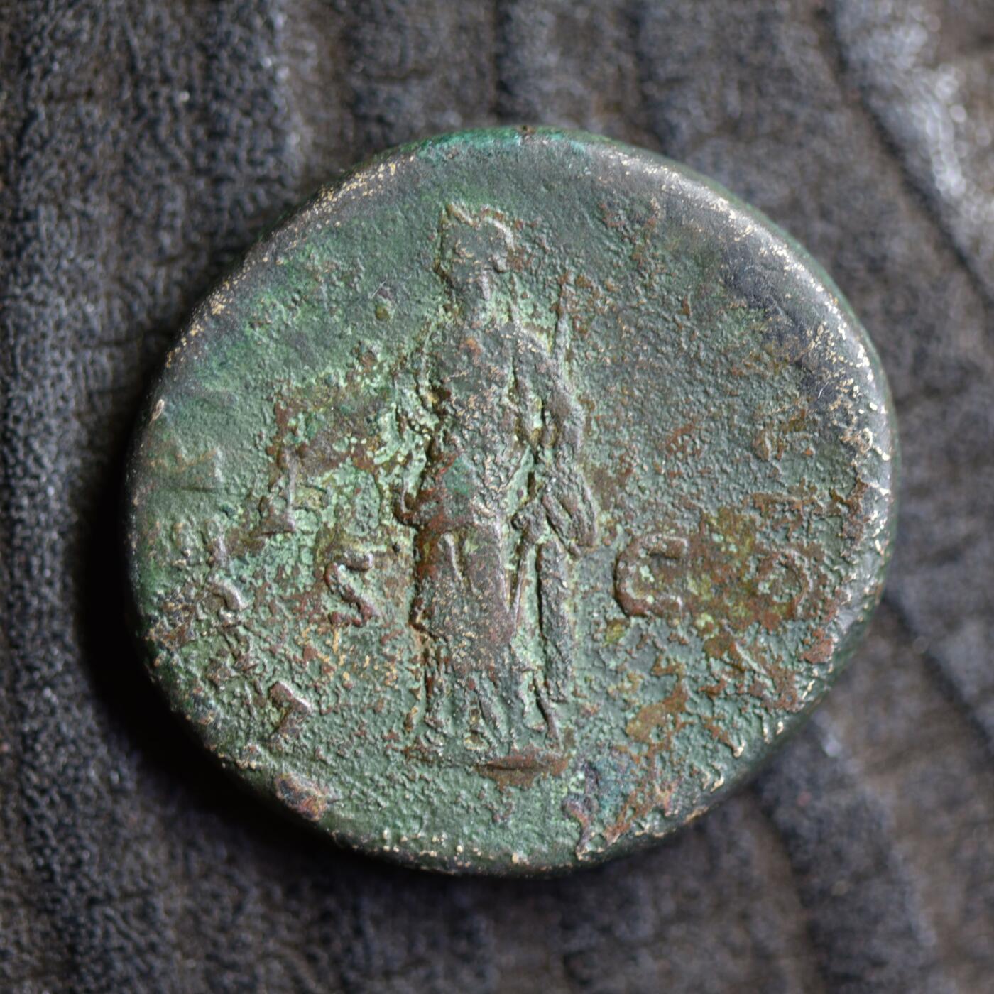 【良泉】第42期【自动场】12月4日晚19.30点开拍！99枚域外古代钱币专场  【藏家出品D】（12.24克）【罕见】罗马帝国 公元96-98年 涅尔瓦 都蓬第（2阿斯）铜币