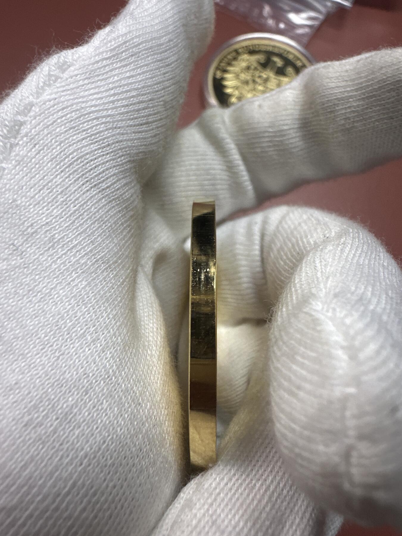 12.4铜章专场 2015年德国统一25周年 柏林国会大厦高浮雕精致镀金铜章 40mm