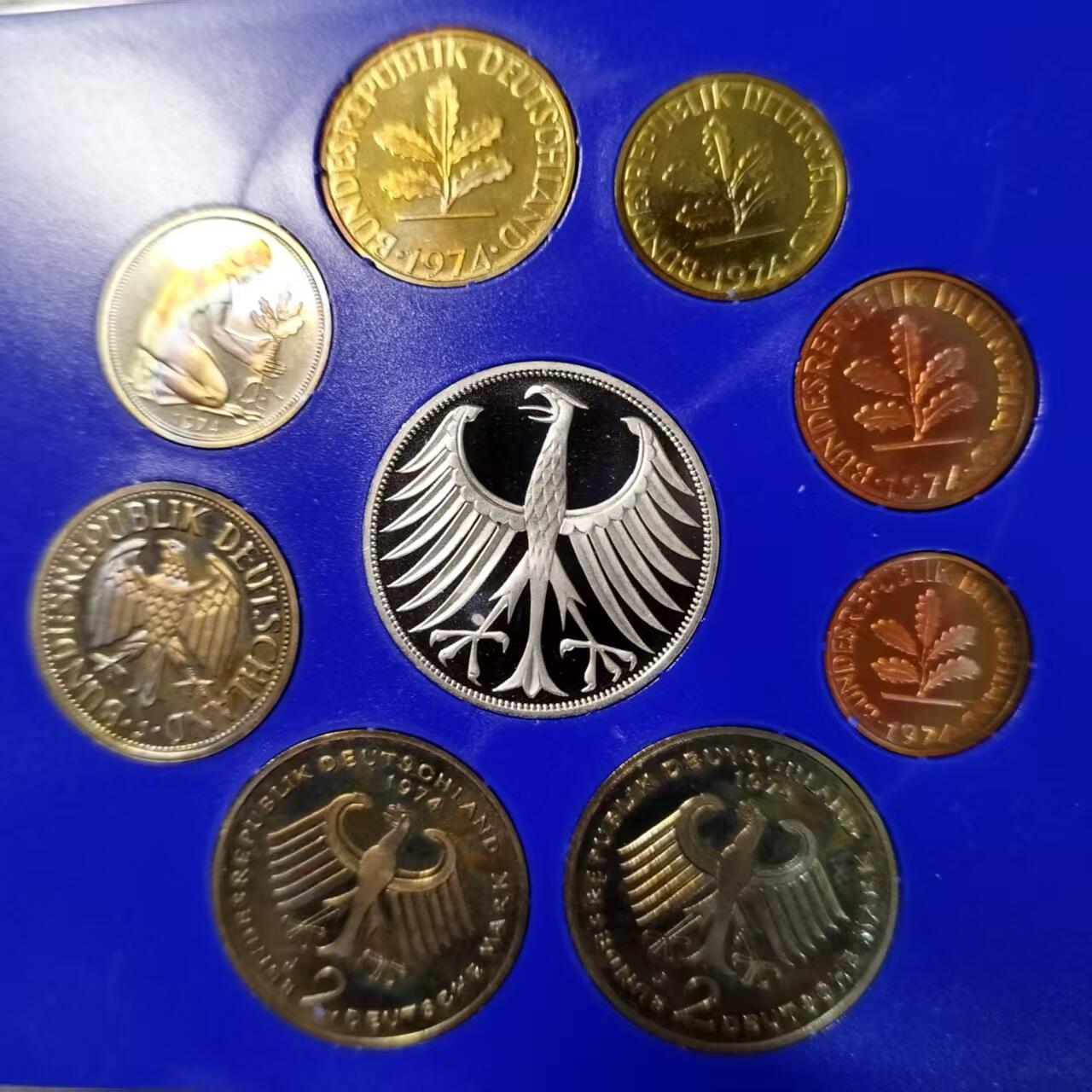 长老汇蛇年精选第七十九场拍卖 1974J德国9枚精制套币，含1枚5马克精制银币