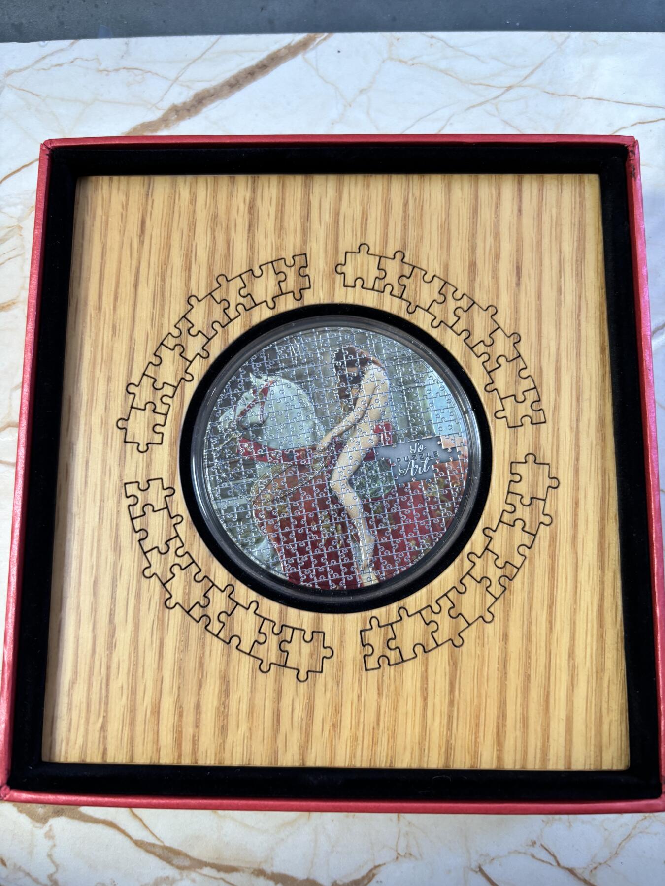 第183期拍卖 喀麦隆2020年背上的Godiva夫人拼图3盎司纪念银币，999银，可以当摆件，发行340枚