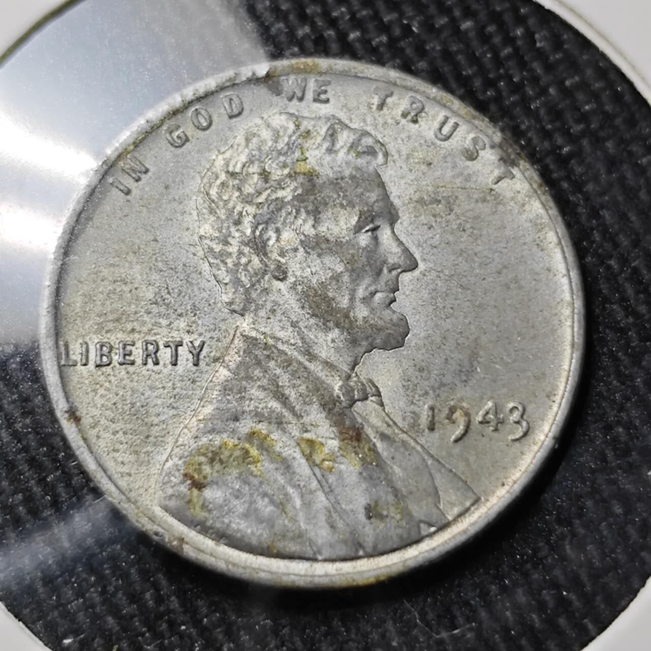 KK钱币收藏小铺 （套币 好品/批量散币 银币）专场  2月预留时间 周末发货  1943美国1分麦穗铁币 底板干净！