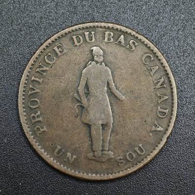 【淘币小摊】实时拍第八百一十拍   散币场   满百包邮可预留二周 每周一统一发货   - 下加拿大1837年半便士铜币代币