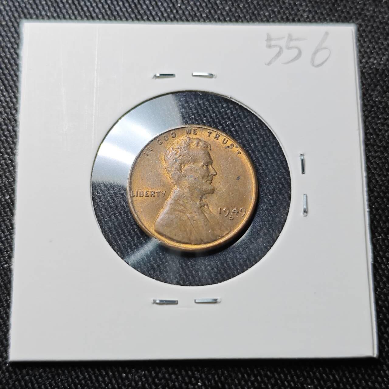 KK钱币收藏小铺 （套币 好品/批量散币 银币）专场  2月预留时间 周末发货   1949美国麦穗一分铜币 S厂 好品