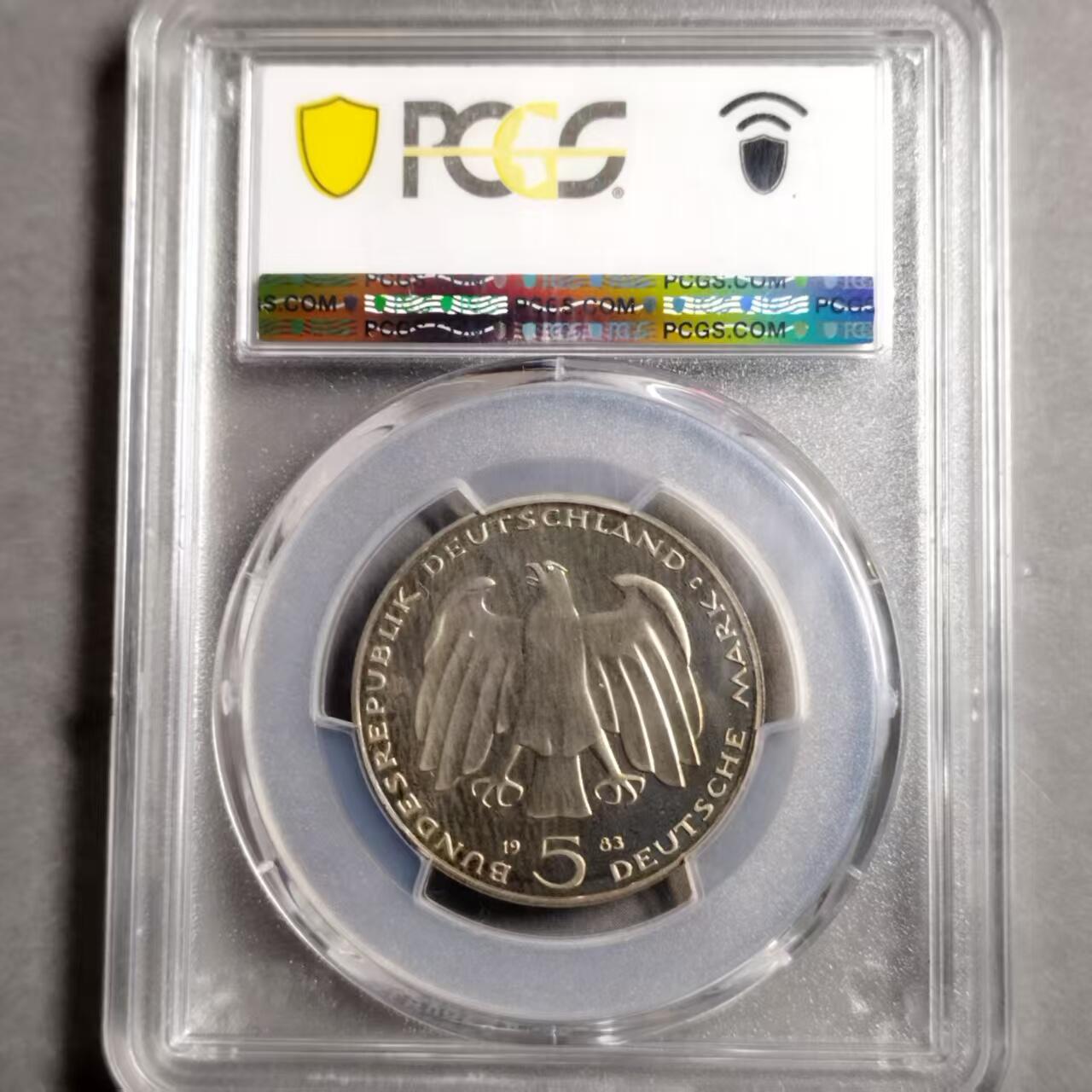长老汇蛇年精选第七十九场拍卖 1983J西德马克思逝世百年5马克精制纪念币， PCGS PR67DCAM，季军（更高11枚，最高分69）