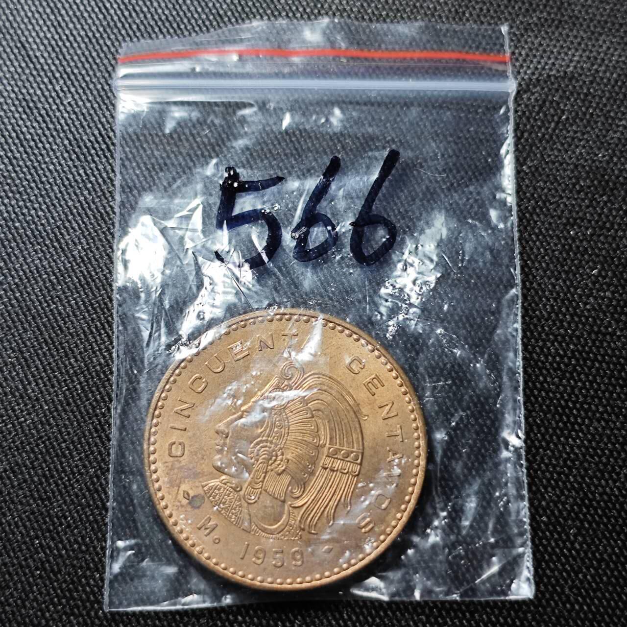 KK钱币收藏小铺 （套币 好品/批量散币 银币）专场  2月预留时间 周末发货   1959墨西哥酋长大铜币 带光好品