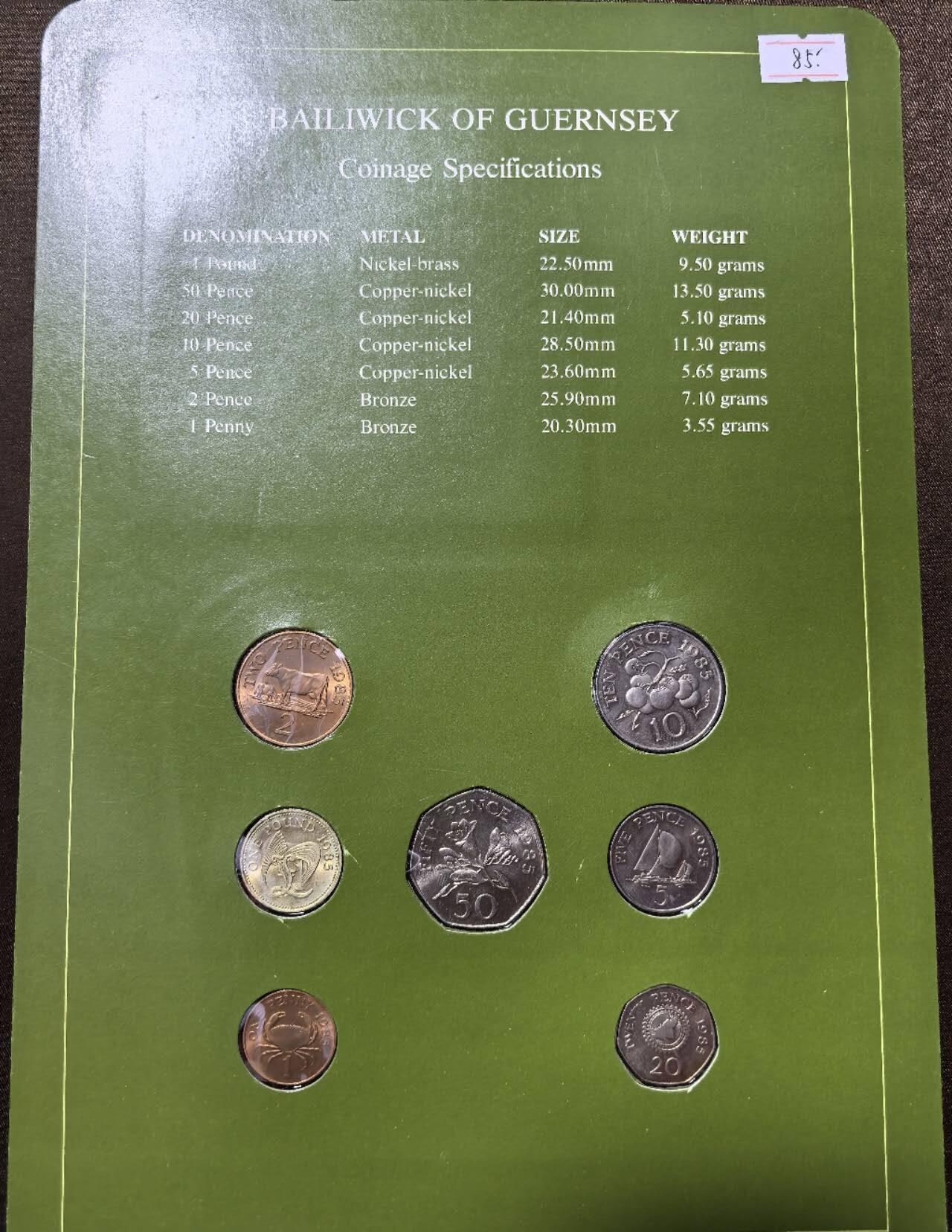 北京马甸外国币专卖第147期，外国币专场，陆续上拍，欢迎关注 福兰克林卡装：格恩济1985年版套币