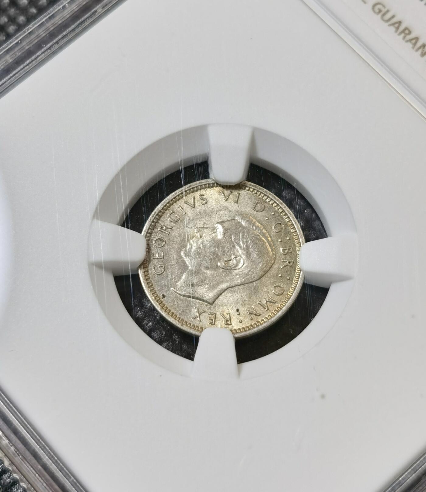 甄臻铺-世界币章拍卖（第40期）送拍享返佣金等优惠多多 NGC-MS64 英国1938三便士银币，银质版，卷拆好品
