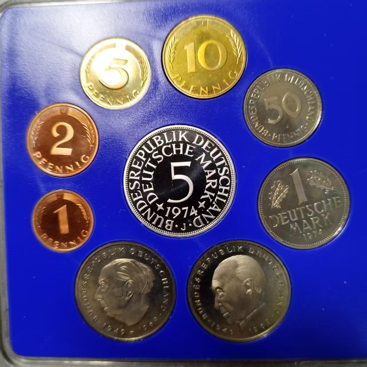 长老汇蛇年精选第七十九场拍卖 1974J德国9枚精制套币，含1枚5马克精制银币