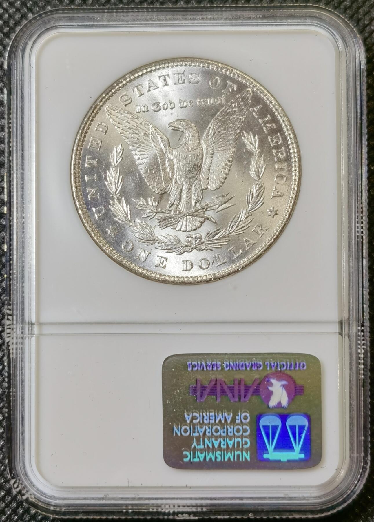 甄臻铺-世界币章拍卖（第40期）送拍享返佣金等优惠多多 NGC-MS64 1885年美国摩根，PL镜面质感，小白盒，手感很好