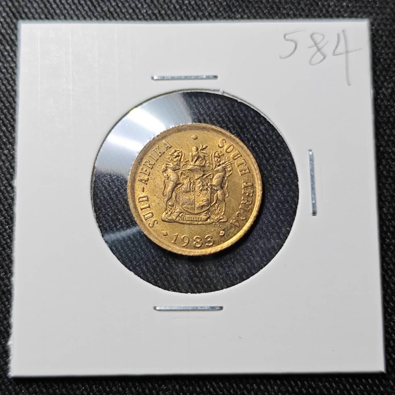 KK钱币收藏小铺 （套币 好品/批量散币 银币）专场  2月预留时间 周末发货  1983南非1分铜币 好品