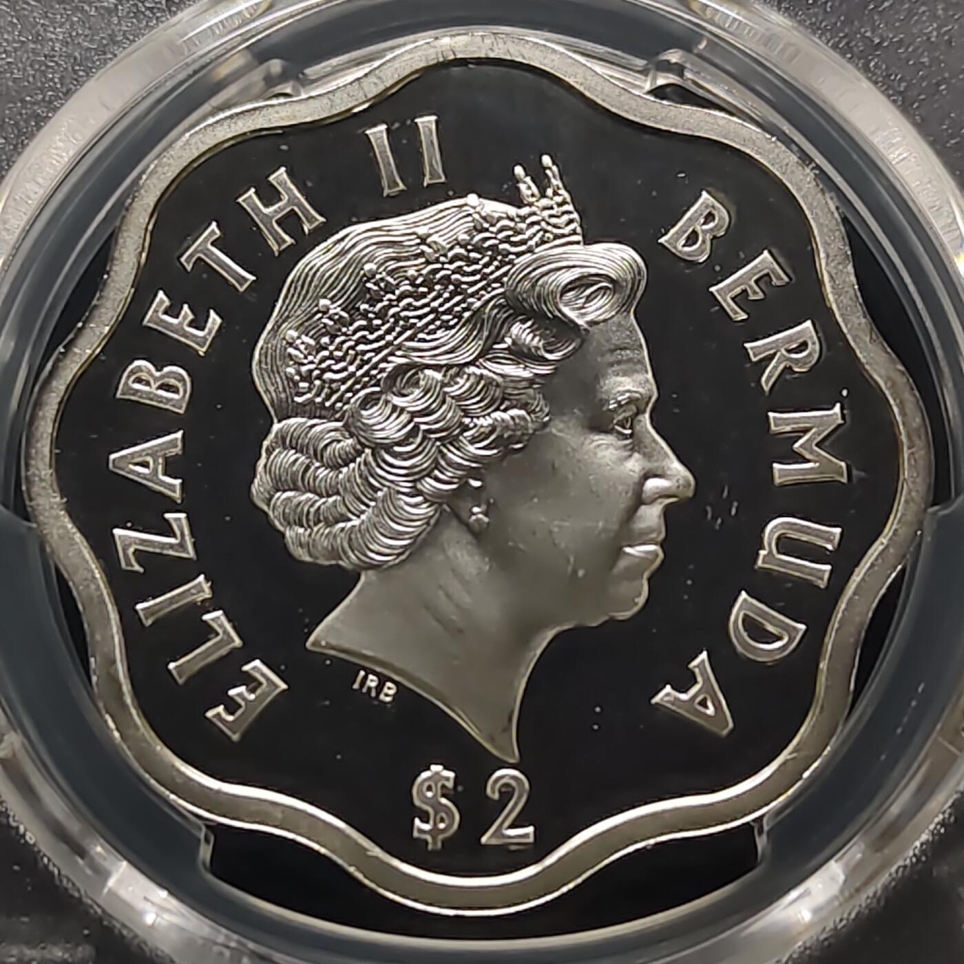 【全场包邮】纯粹捡漏拍481场（免费代拍第18场） 百慕大群岛2000年2元千禧年局部镀金精制纪念银币-PCGS PR67 DCAM