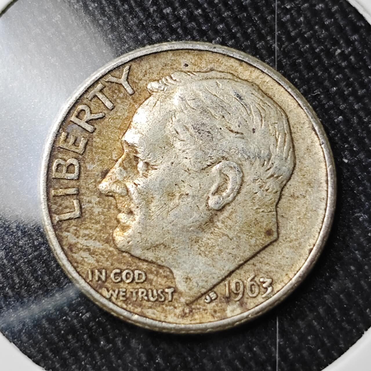 KK钱币收藏小铺 （套币 好品/批量散币 银币）专场  2月预留时间 周末发货  1963美国10分银币