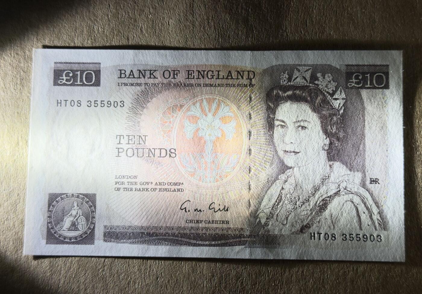 【礼羽收藏】🌏世界钱币拍卖第113期 英国D系列10英镑无4.7unc品相