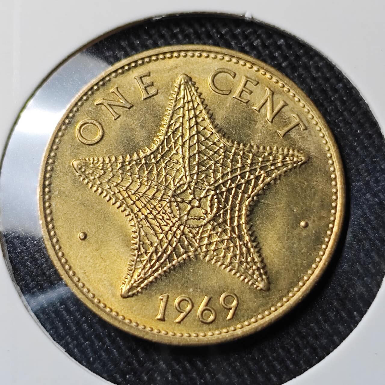 KK钱币收藏小铺 （套币 好品/批量散币 银币）专场  2月预留时间 周末发货  1969巴哈马1分铜币 好品