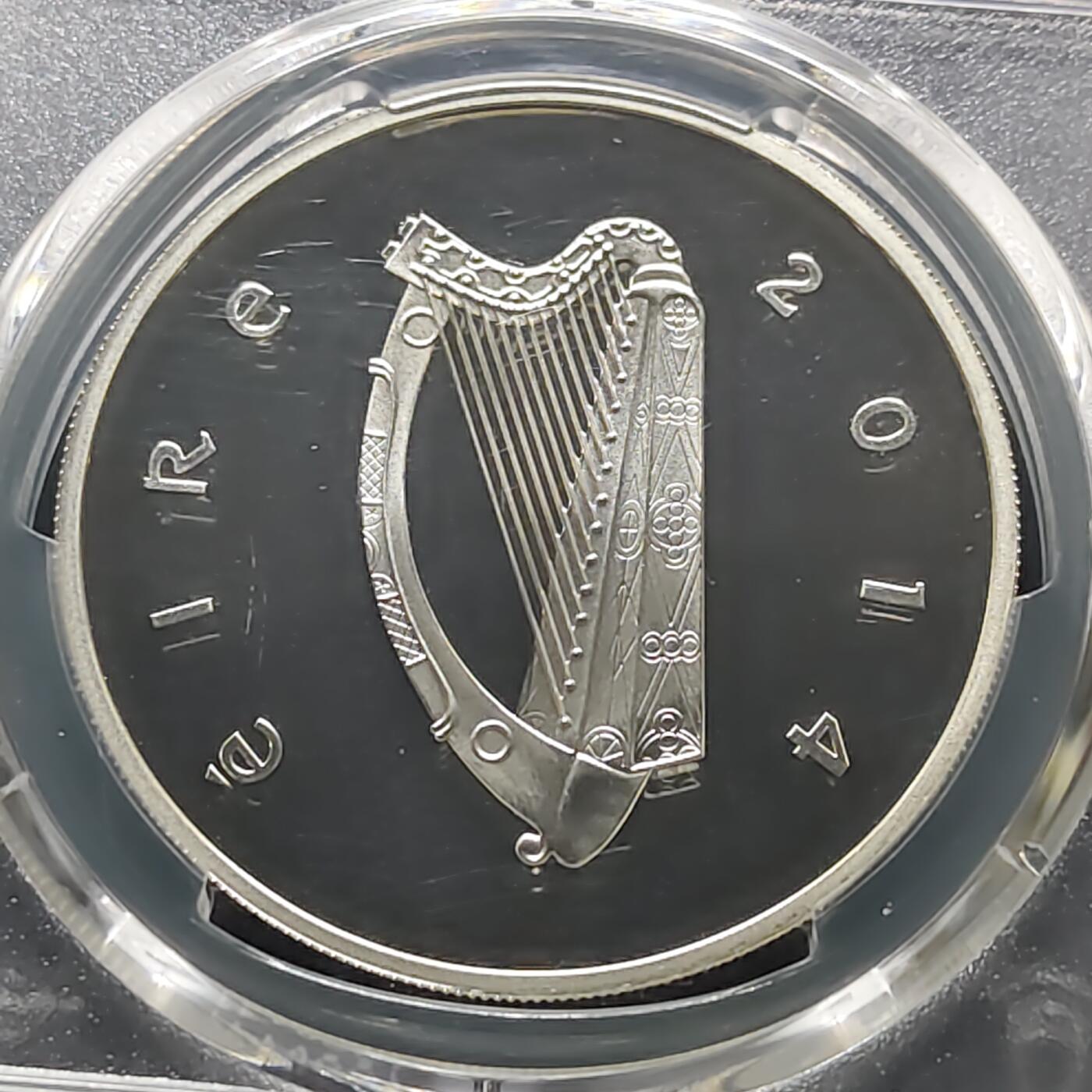 【全场包邮】纯粹捡漏拍481场（免费代拍第18场） 【少见】爱尔兰2014年10欧元男高音歌唱家约翰·麦科马克精制纪念银币-量8000-PCGS PR690 DCAM 