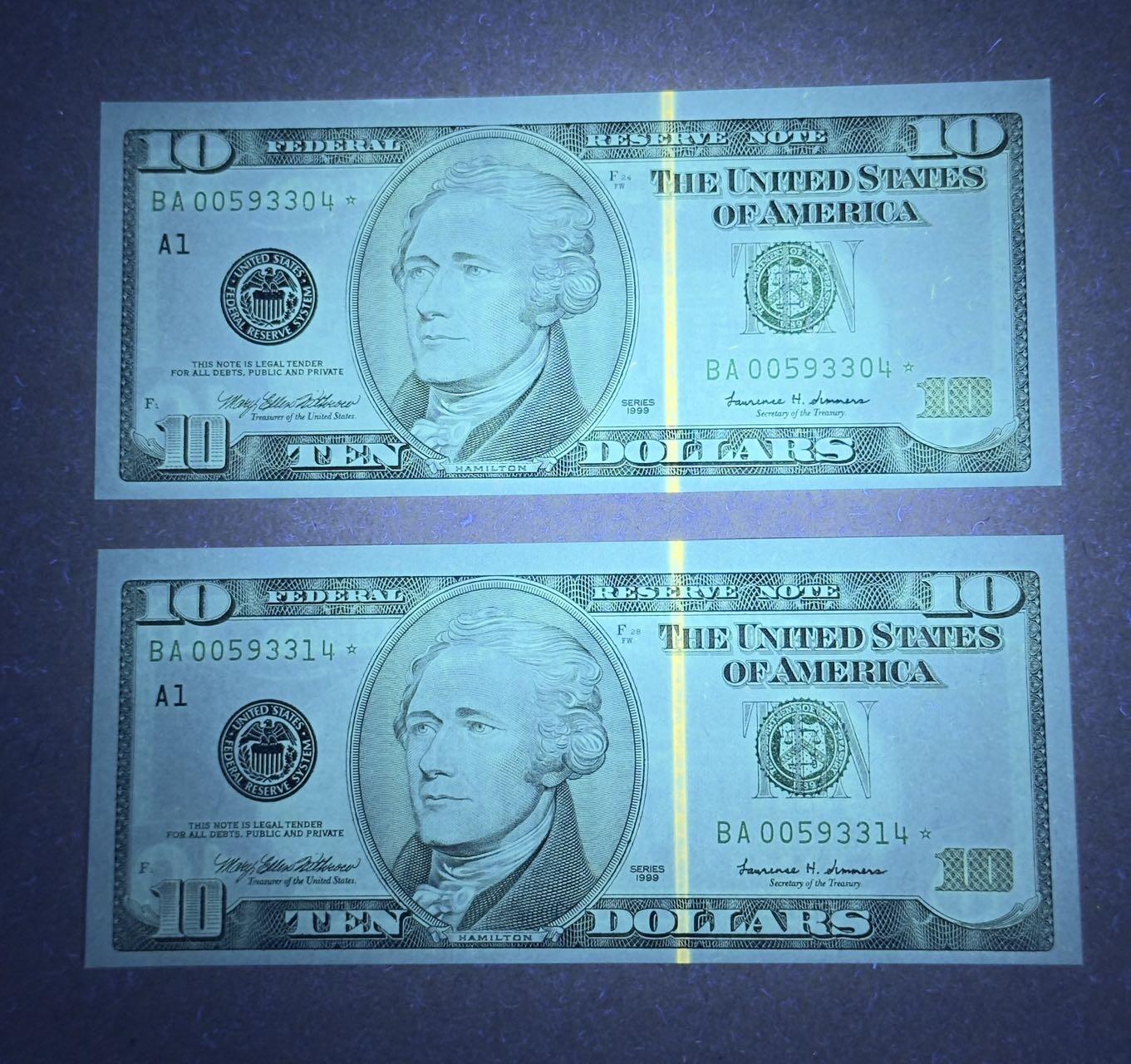 【礼羽收藏】🌏世界钱币拍卖第113期 99年首发大头10美元补号两张unc品相